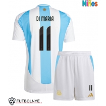 Camiseta Argentina Angel Di Maria #11 Primera Equipación para niños Copa America 2024 manga corta (+ pantalones cortos)